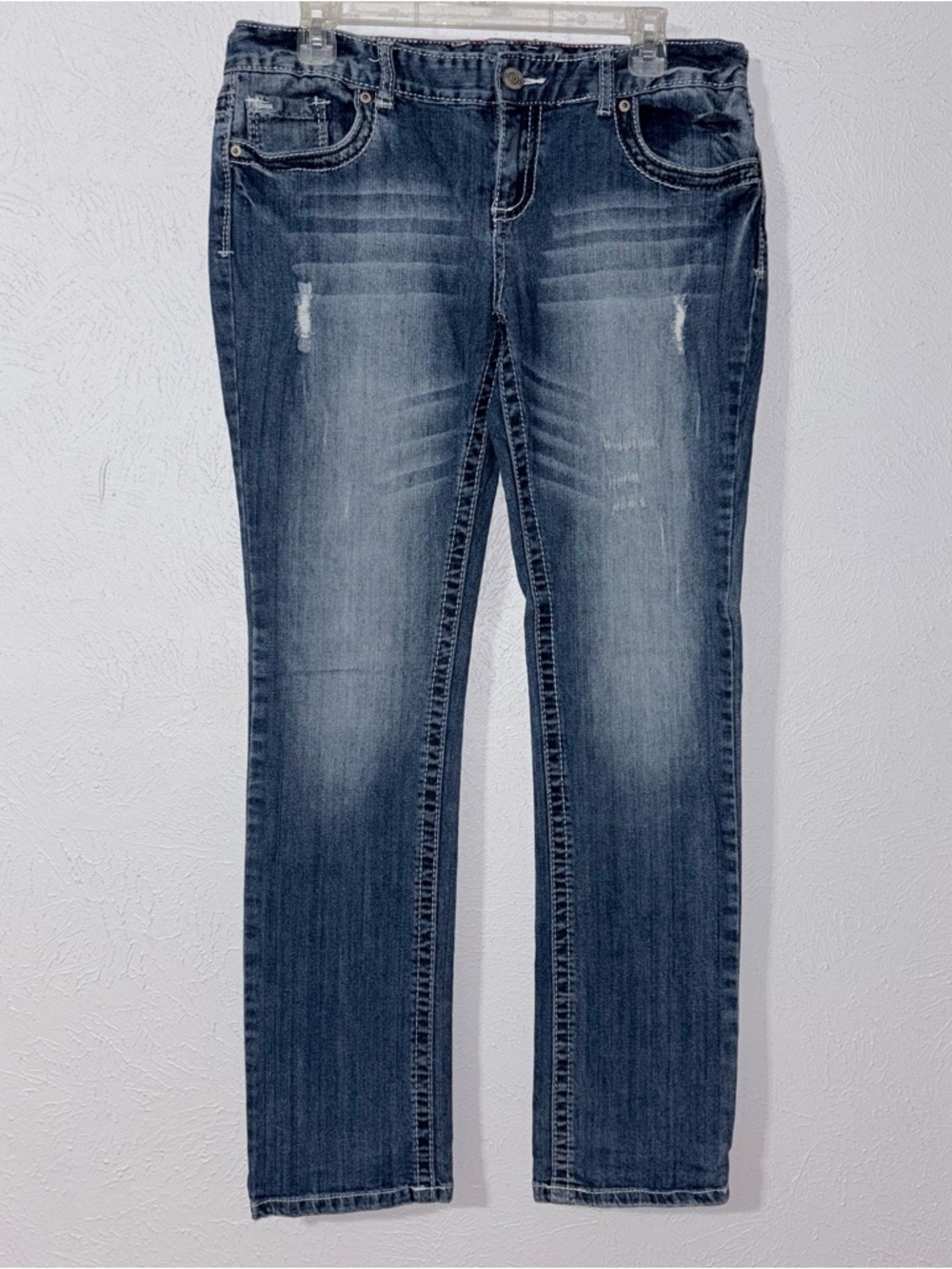 Maurices Skinny Jeans Medium Wash Distressed Stretch Denim Casual